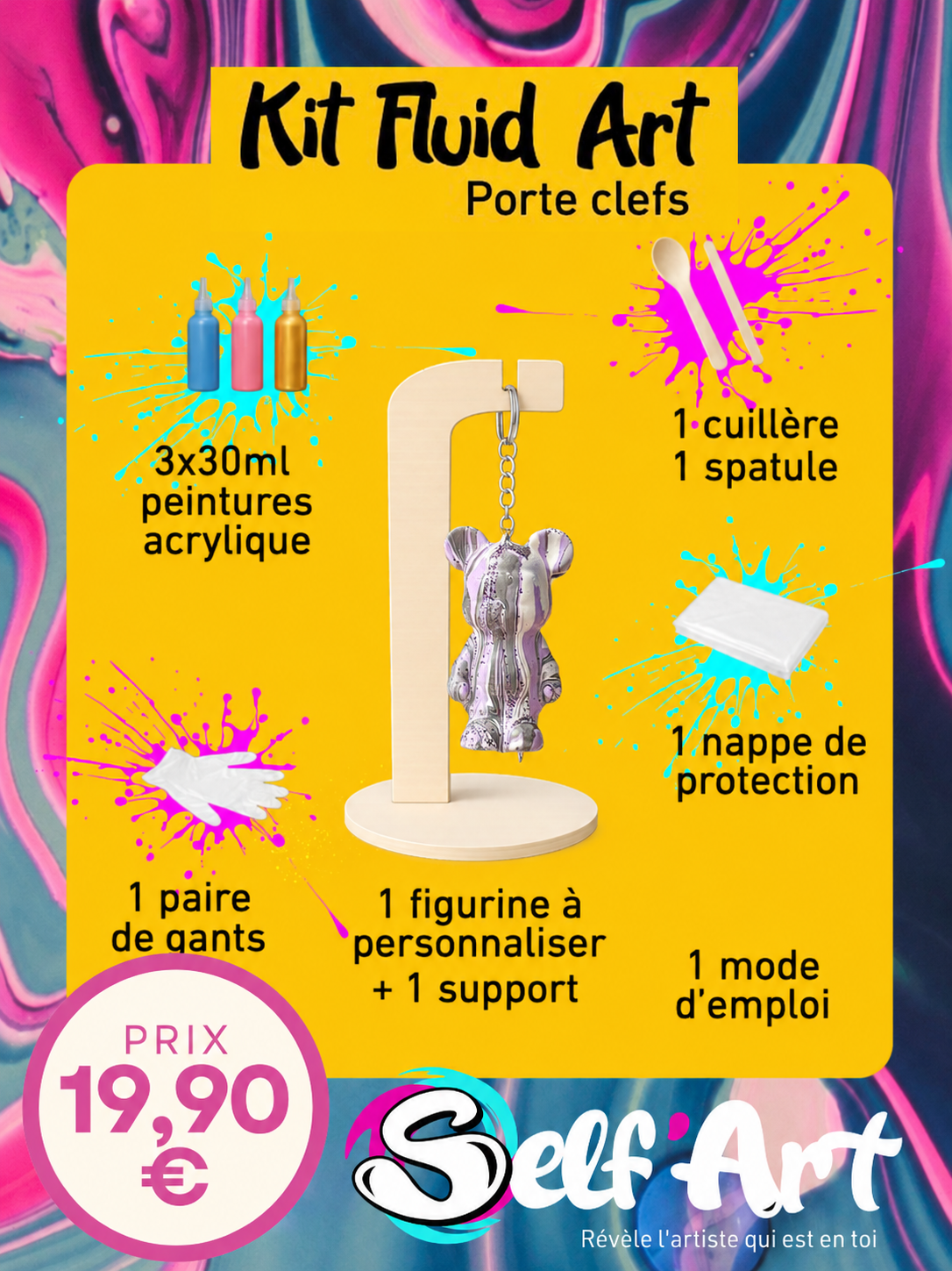 Kit Créatif Porte Clefs OURS LUNETTES
